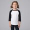 BELLA + CANVAS Youth Three-Quarter Sleeve Baseball Tee Raglan Cotton Blend Unisex Kids Sport T Shirt